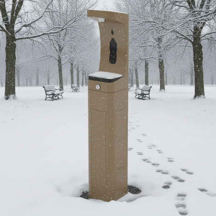 Haws 3610FR ADA Outdoor Vandal-Resistant Stainless Steel Pedestal Bottle Filler