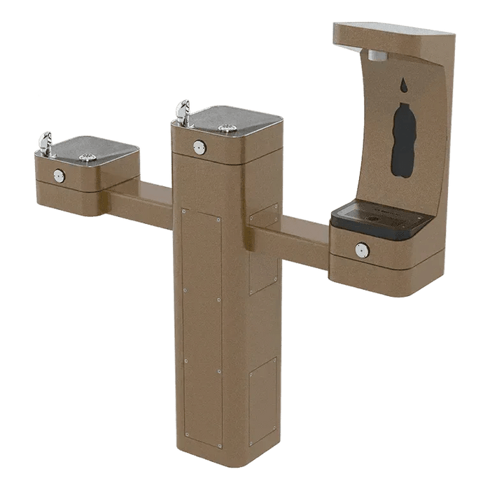 Haws 3612FRBFA ADA Outdoor Stainless Steel Bottle Filler and Dual Fountain - Freeze Resistant - The Fountain Direct