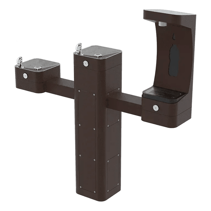 Haws 3612FRBFA ADA Outdoor Stainless Steel Bottle Filler and Dual Fountain - Freeze Resistant - The Fountain Direct