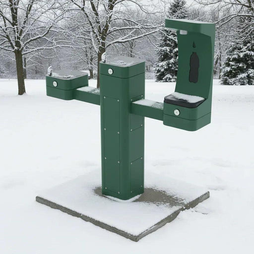 Haws 3612FRBFA ADA Outdoor Stainless Steel Bottle Filler and Dual Fountain - Freeze Resistant - The Fountain Direct
