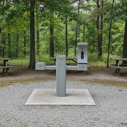 Haws 3612FBFA ADA Outdoor Filtered Stainless Steel Bottle Filler and Dual Fountain - The Fountain Direct 