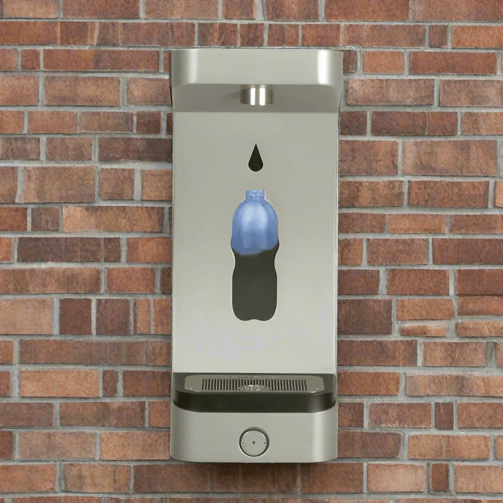 Haws 3690 Outdoor Wall-Mounted Bottle Filler, Stainless Steel - The Fountain Direct 