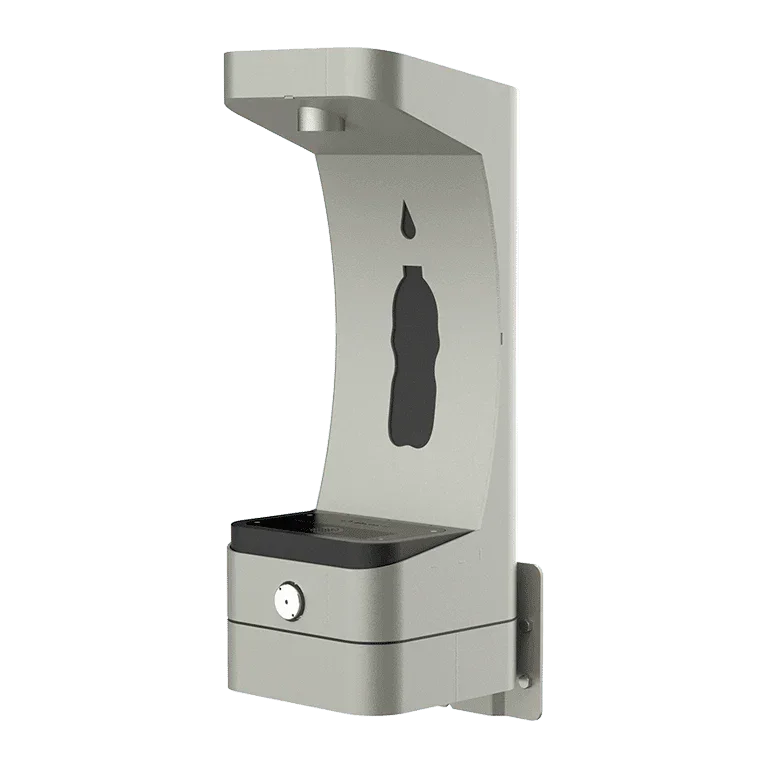 Haws 3690 Outdoor Wall-Mounted Bottle Filler, Stainless Steel - The Fountain Direct 