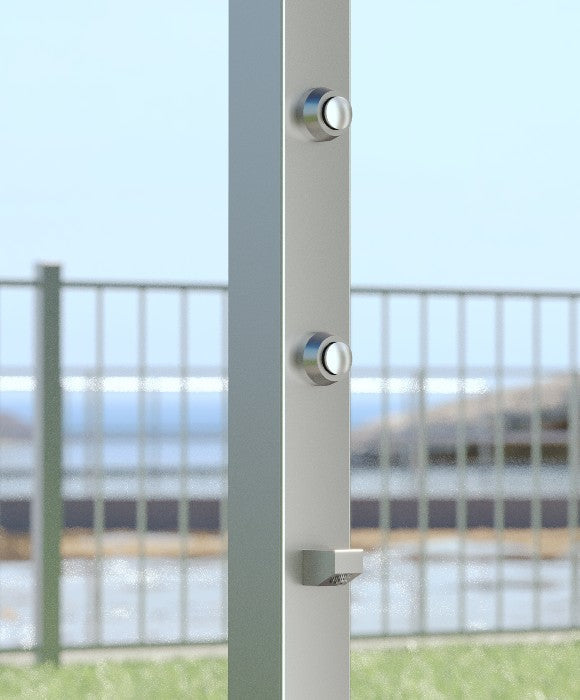 Rainware Beach Solo 5003 Commercial Outdoor Shower with Foot Wash – Vandal-Resistant Time-Flow