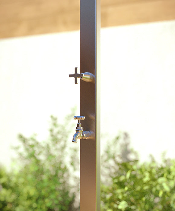 Rainware Aussie Premium 2501 Freestanding Outdoor Shower with Foot Wash – Cold Water, Marine Grade Aluminium