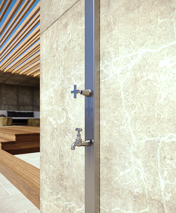 Rainware Aussie Wall 2202 Wall-Mounted Outdoor Shower with Foot Wash – Cold Water, Space-Saving Design