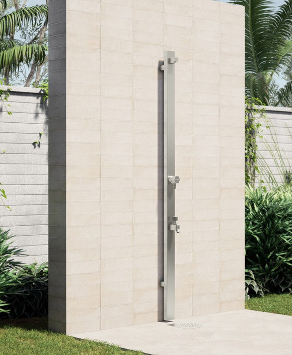 Rainware Suncoast Wall 4301 Hot & Cold Wall-Mounted Shower with Foot Wash – Satin 316 Stainless Steel