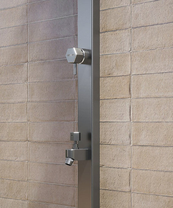Rainware Suncoast Wall 4301 Hot & Cold Wall-Mounted Shower with Foot Wash – Satin 316 Stainless Steel