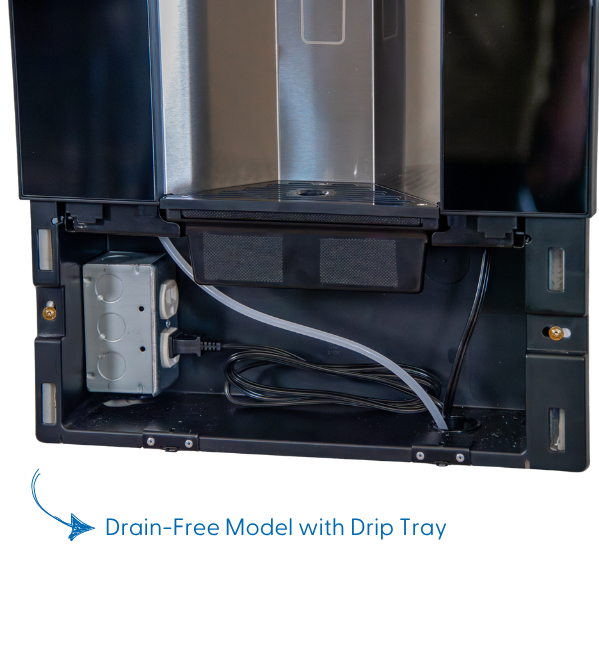 Oasis PWLNEBQ-GBL In-Wall Contactless QUASAR UV-C Bottle Filler Drain-Free with Drip Tray – Non-Refrigerated