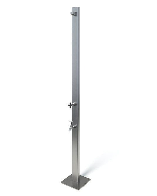 Rainware Aussie Premium 2501 Freestanding Outdoor Shower with Foot Wash – Cold Water, Marine Grade Aluminium