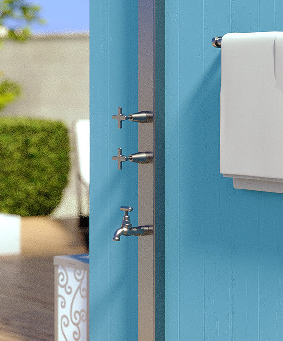 Rainware Aussie Wall 2400 Hot & Cold Wall-Mounted Exterior Shower with Foot Rinse