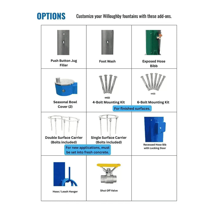 Willoughby WODF-1-PET Outdoor Stainless Steel Pet Drinking Fountain with Hose Bibb and Hanger - The Fountain Direct
