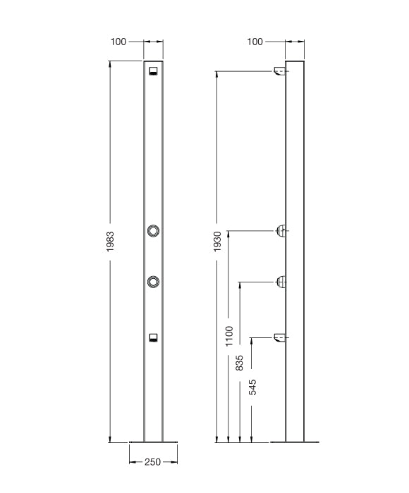 Rainware Beach Solo 5003 Commercial Outdoor Shower with Foot Wash – Vandal-Resistant Time-Flow