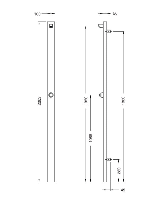 Rainware Beach Wall 5100 Space-Saving Commercial Outdoor Shower – Wall-Mount Time-Flow