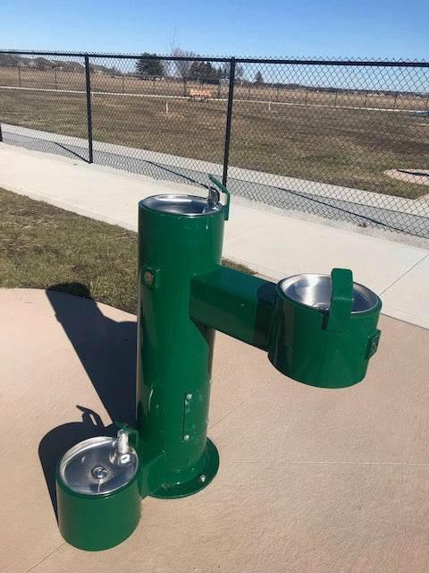 Stern Williams 5325-90-GR Exterior Pedestal Drinking Fountain with Pet Station - The Fountain Direct