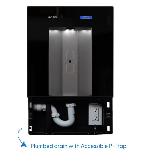 Oasis PWLEBQ-GBL In-Wall Contactless QUASAR UV-C Bottle Filler, Non-refrigerated, Onyx Black – Non-Refrigerated