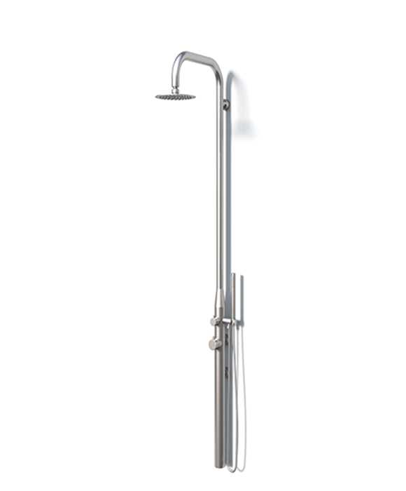 Rainware Collaroy 9009 Compact Wall-Mounted Outdoor Shower with Overhead & Hand Wand – Hot & Cold