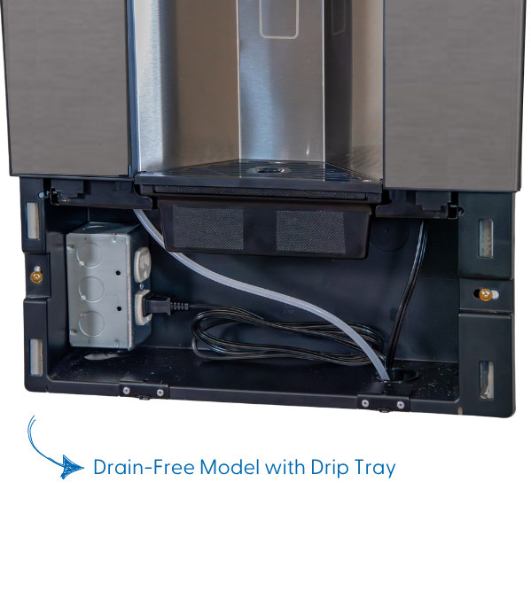 Oasis PWLNEBF-STN In-Wall Contactless Bottle Filler Drain-Free with Drip Tray – Non-Refrigerated