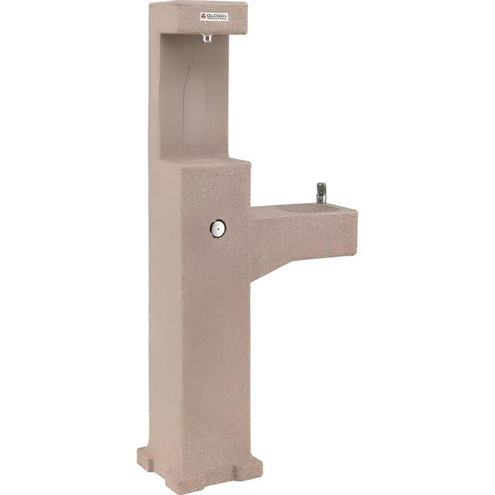 Global Industrial Outdoor Drinking Fountain & Bottle Filler with Filter – Rotocast Granite, ADA Compliant, Vandal-Resistant, PFAS 3,600-Gal Filtration – 603601F