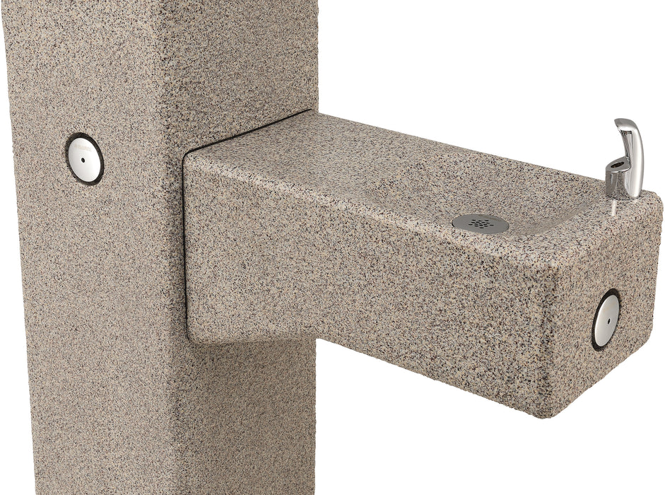 Global Industrial™ Outdoor Drinking Fountain with Bottle Filling Station – Rotocast Granite, Vandal-Resistant and ADA Compliant, Unfiltered – 603601