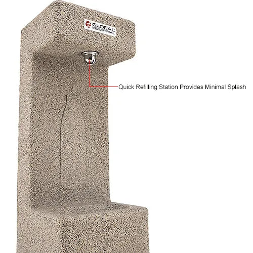 Global Industrial™ Outdoor Bottle Filling Station – Durable Rotocast Granite, Vandal-Resistant and ADA Compliant, Unfiltered – 603602