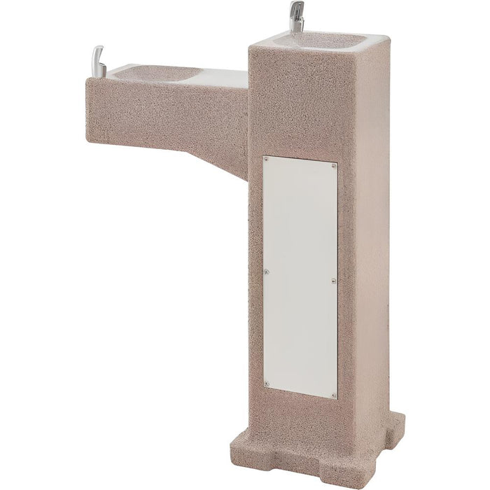 Global Industrial™ Outdoor Bi-Level Drinking Fountain with Filter – Durable Rotocast Granite, Vandal-Resistant, ADA Compliant – 603604F