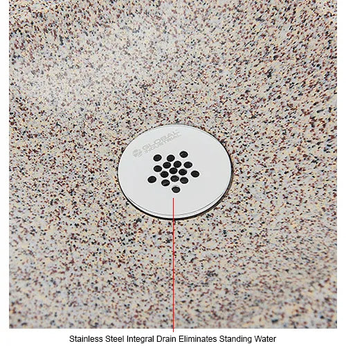 Global Industrial Outdoor Bottle Filler & Drinking Fountain with Pet Station – Rotocast Granite, ADA Compliant, Vandal-Resistant, PFAS 3,600-Gal Filter – 603605F
