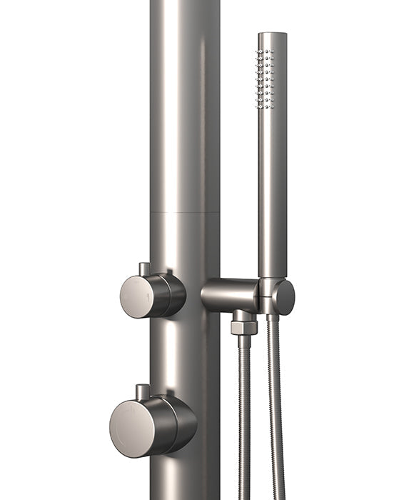 Rainware Maroubra 9001 Streamlined Outdoor Shower with Overhead Rose & Handheld – Hot & Cold Mixer