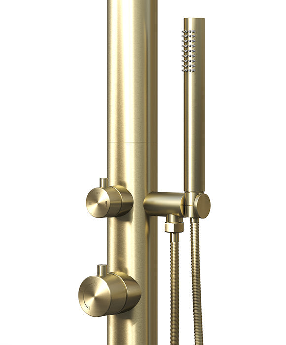 Rainware Bronte 9008 Rainfall Outdoor Shower Column with Hand Shower – Hot & Cold, 3 Finishes