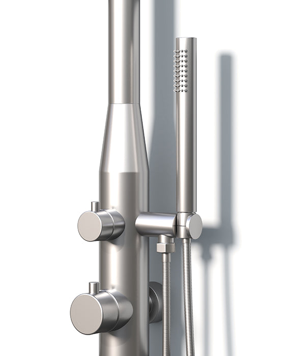Rainware Collaroy 9009 Compact Wall-Mounted Outdoor Shower with Overhead & Hand Wand – Hot & Cold