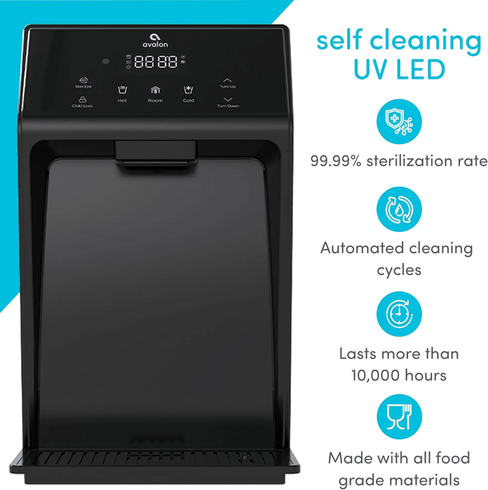Avalon A9-1 Countertop Bottleless Water Cooler Dispenser – Hot, Cold & Cool Water with UV Self-Cleaning - The Fountain Direct