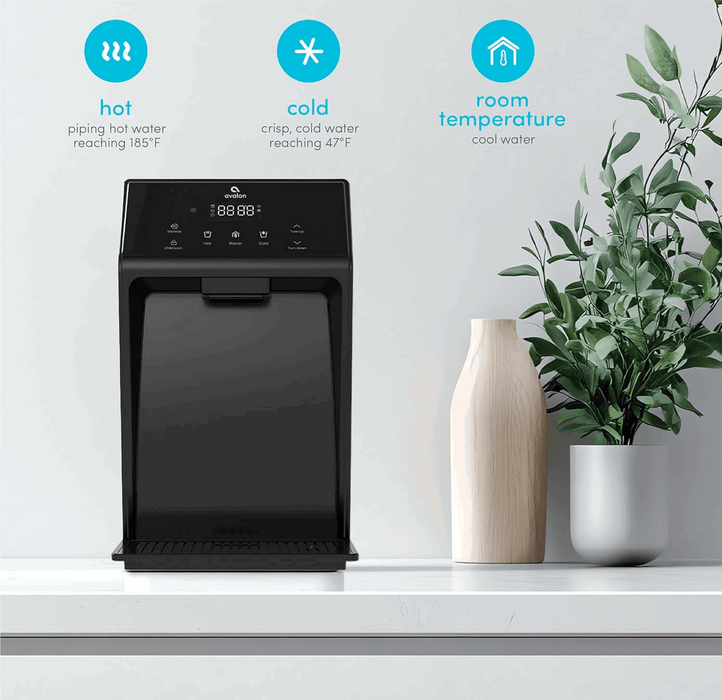 Avalon A9-1 Countertop Bottleless Water Cooler Dispenser – Hot, Cold & Cool Water with UV Self-Cleaning - The Fountain Direct