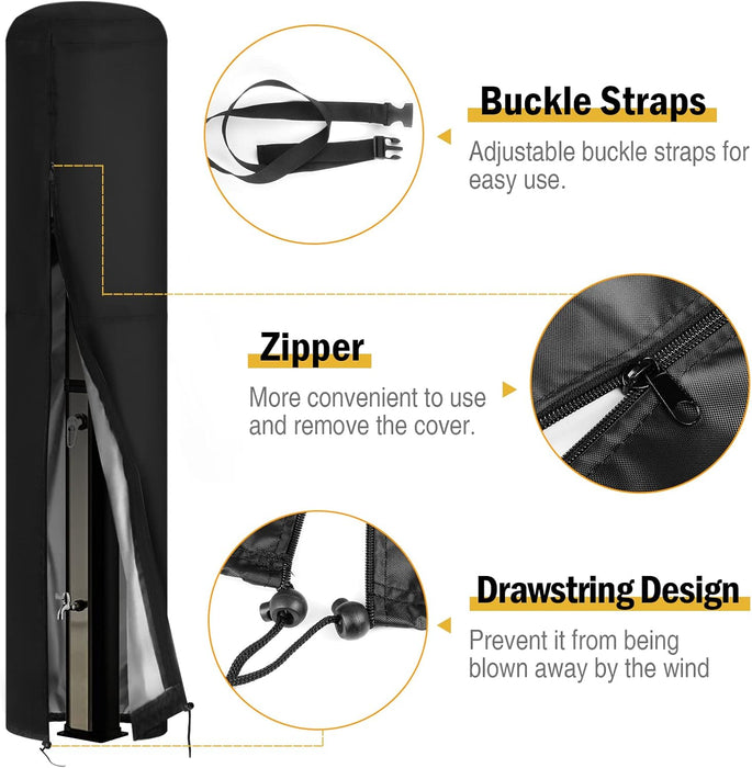 Outdoor shower protective cover – zipper and secure fit