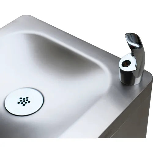 Global Industrial™ Outdoor Drinking Fountain & Bottle Filling Station with Filter – 316 Stainless Steel, Vandal-Resistant, ADA Compliant, 3,600-Gallon PFAS Filtration – 761216F