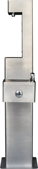 Global Industrial™ Outdoor Drinking Fountain & Bottle Filling Station with Filter – 316 Stainless Steel, Vandal-Resistant, ADA Compliant, 3,600-Gallon PFAS Filtration – 761216F