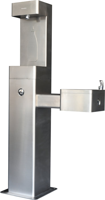 Global Industrial™ Outdoor Drinking Fountain with Bottle Filling Station – 316 Stainless Steel, Vandal-Resistant and ADA Compliant, Unfiltered– 761216