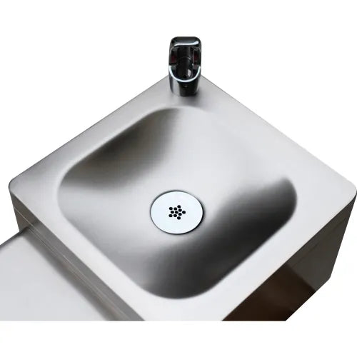 Global Industrial™ Outdoor Drinking Fountain & Bottle Filling Station with Filter – 316 Stainless Steel, Vandal-Resistant, ADA Compliant, 3,600-Gallon PFAS Filtration – 761216F
