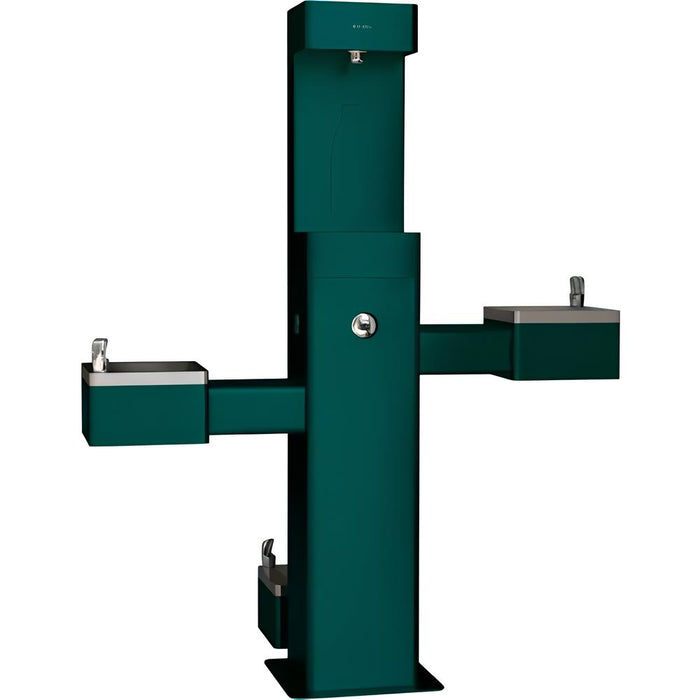 Global Industrial Outdoor Bi-Level Fountain & Bottle Filler with Pet Station – 316 Stainless, ADA, Vandal-Resistant, Filter – 761221GNF