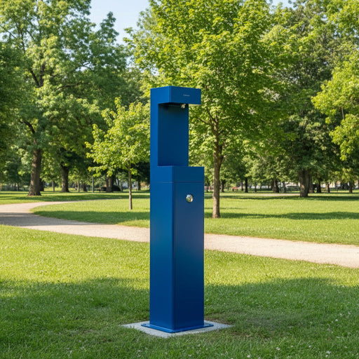 Global Industrial™ Outdoor Pedestal Bottle Filling Station with Filter – Corrosion-Resistant, PFAS Filtration – 761222F - The Fountain Direct 