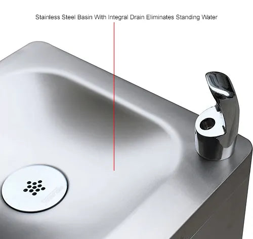 Global Industrial™ Outdoor Pedestal Drinking Fountain – 316 Stainless Steel, Corrosion-Resistant, Vandal-Resistant, ADA Compliant, Unfiltered – 761223
