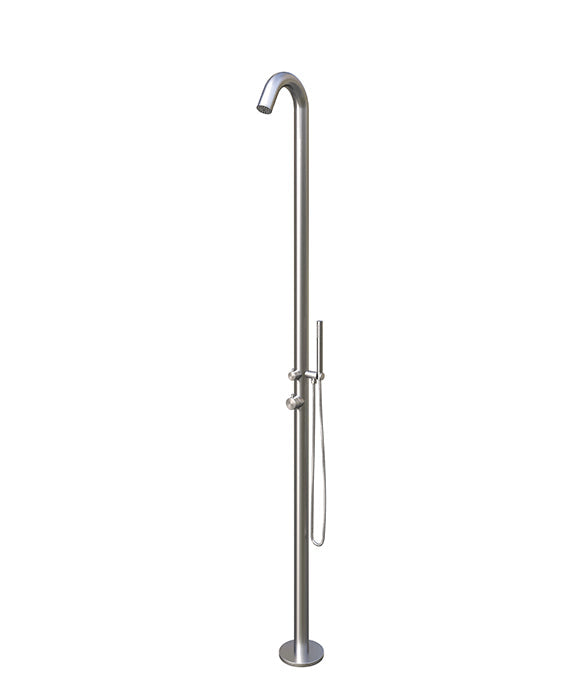 Rainware Maroubra 9001 Streamlined Outdoor Shower with Overhead Rose & Handheld – Hot & Cold Mixer