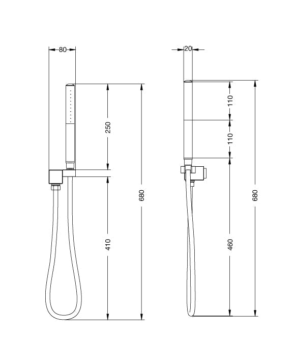 Rainware Castaway 8015 Handheld Outdoor Shower on Wall Bracket – 9 L/min, 316 Stainless Steel
