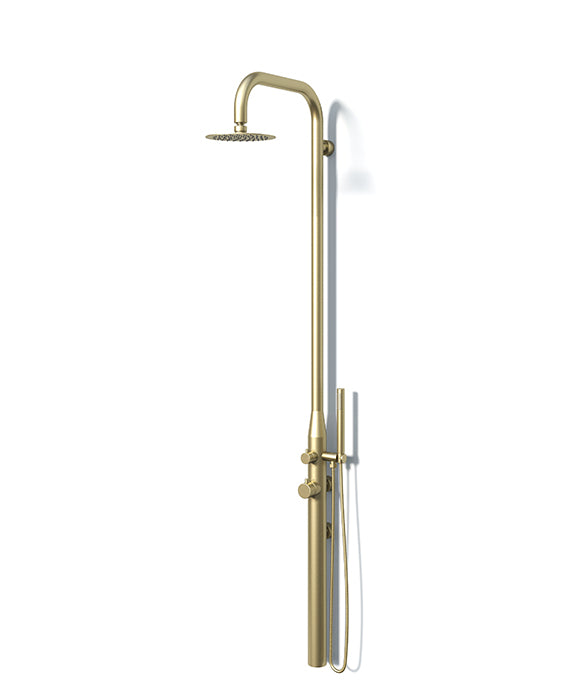 Rainware Collaroy 9009 Compact Wall-Mounted Outdoor Shower with Overhead & Hand Wand – Hot & Cold