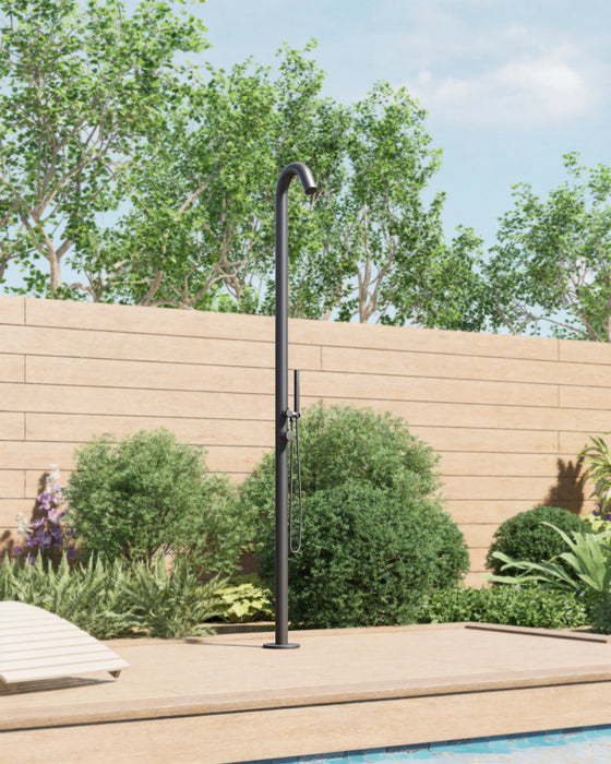 Rainware Maroubra 9001 Streamlined Outdoor Shower with Overhead Rose & Handheld – Hot & Cold Mixer
