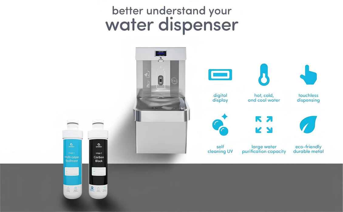 Avalon A51 Wall-Mounted Water Fountain & Bottle Filler with Chiller – Cold Water & NSF Certified Filtration