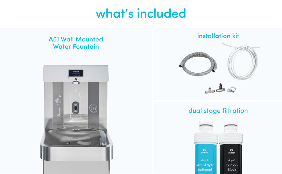 Avalon A51 Wall-Mounted Water Fountain & Bottle Filler with Chiller – Cold Water, UV Sterilization, and NSF Certified Filtration