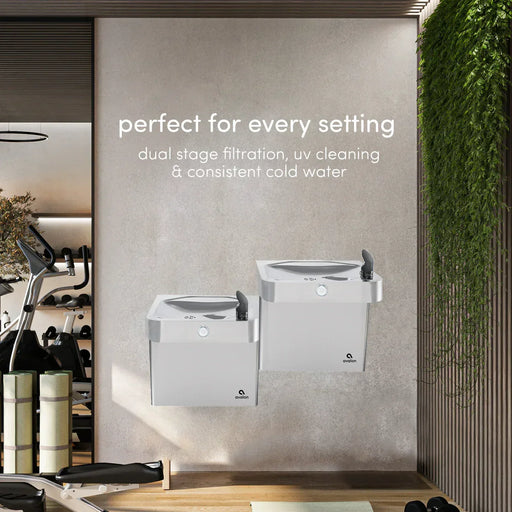Avalon A51-OFNC ADA Wall-Mounted Stainless Steel Drinking Fountain with Built-In Drain – Front Push Button - The Fountain Direct