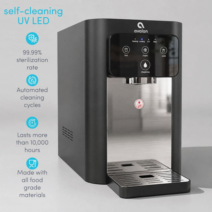Avalon A9 Countertop Bottleless Water Cooler – Self-Cleaning, Hot, Cold & Cool Water - The Fountain Direct