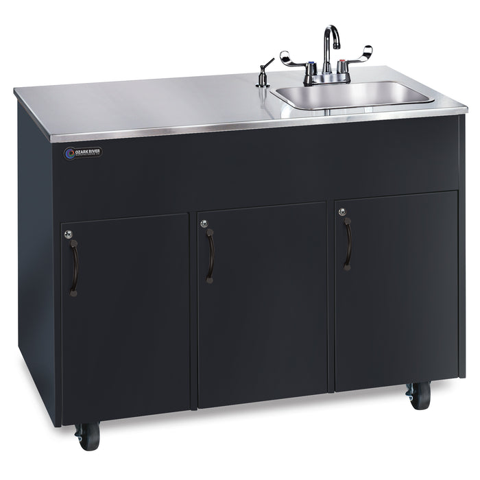 Ozark River Advantage S1D Portable Hot Water Handwashing Sink – Black Finish, NSF Certified, Self-Contained & ADA Compliant