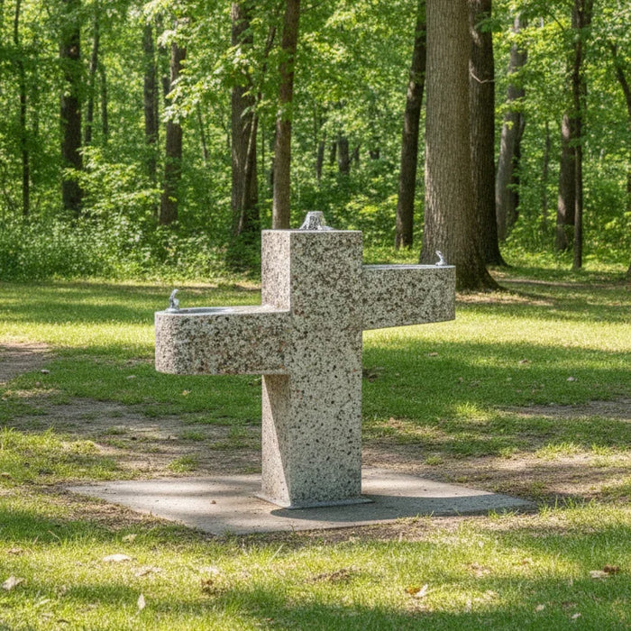 Stern-Williams ADF-3900 Dual Concrete Pedestal Drinking Fountain – Vandal-Resistant - The Fountain Direct 